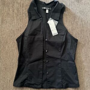 NWT Urban Outfitters Womens Black Sleeveless Shirt